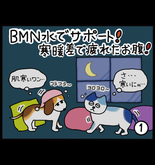ビーミーニー水でサポート！寒暖差で疲れたお腹！